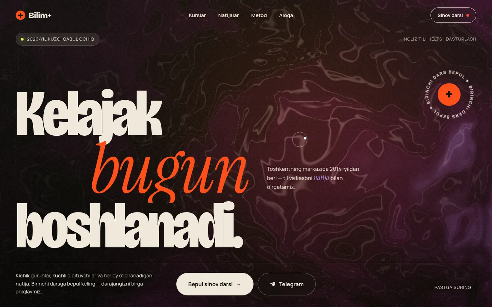 Bilim Plus — Ink & saffron — a motion site for an education centre