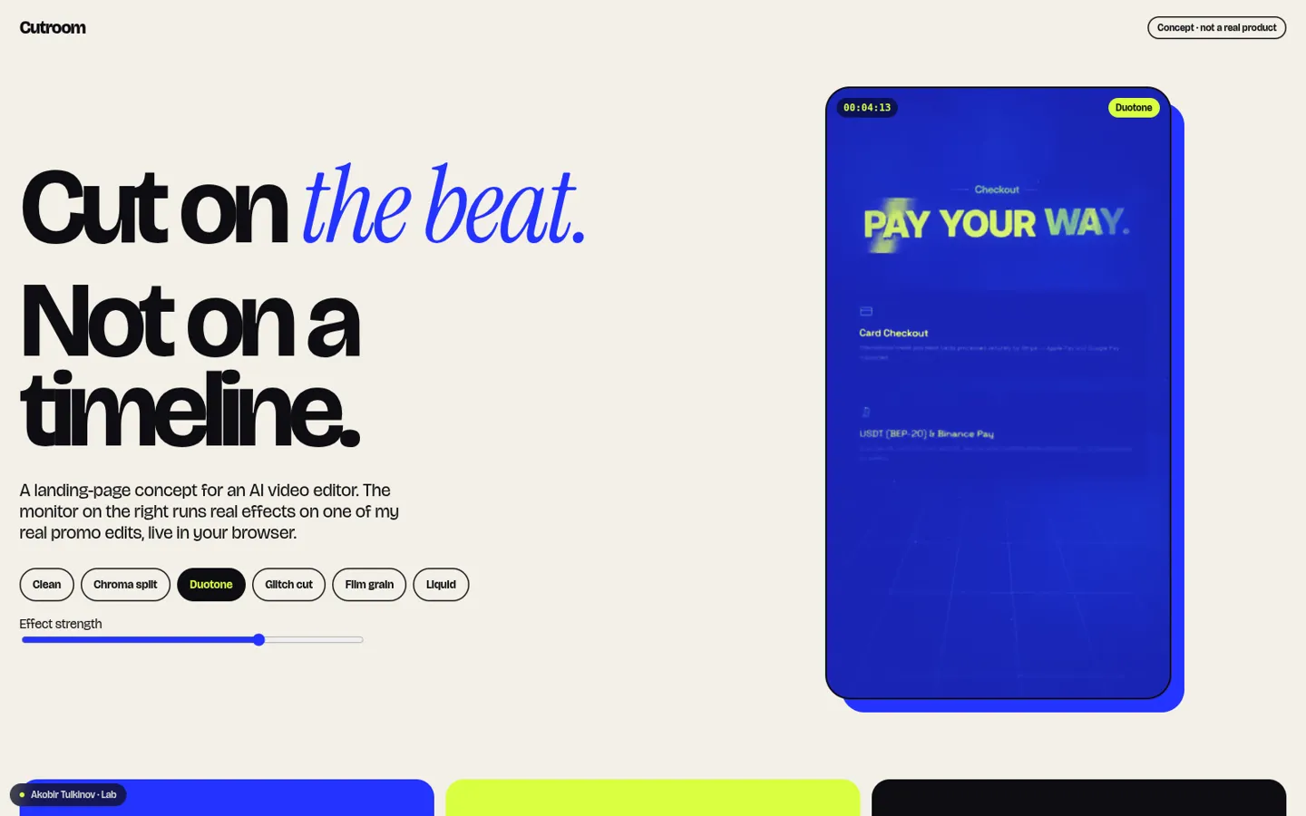 Cutroom — screen 1