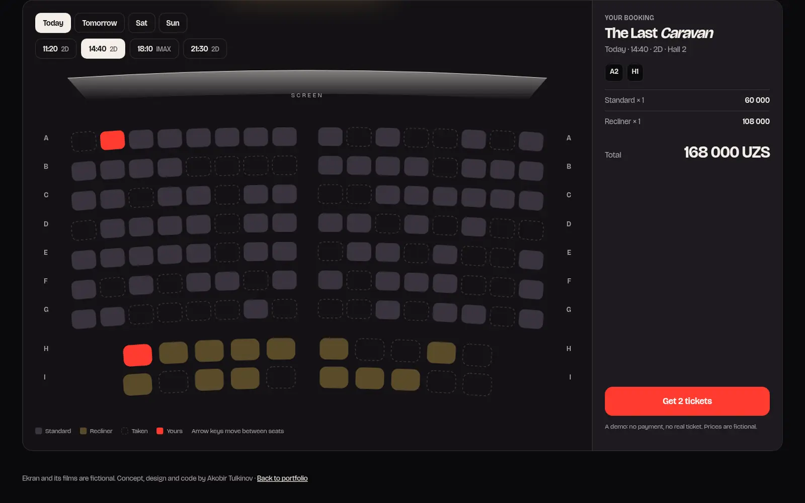 Ekran — Film, session, seats, ticket — in one screen