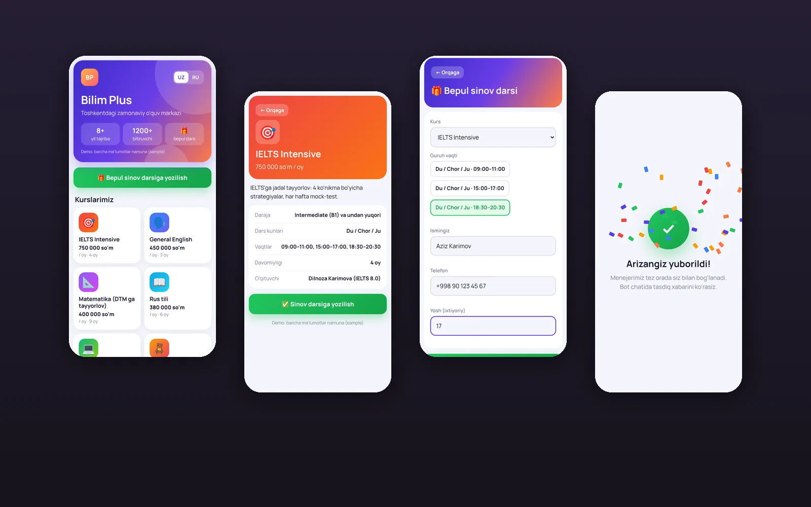 Bilim Plus App — The same centre, as an app inside Telegram