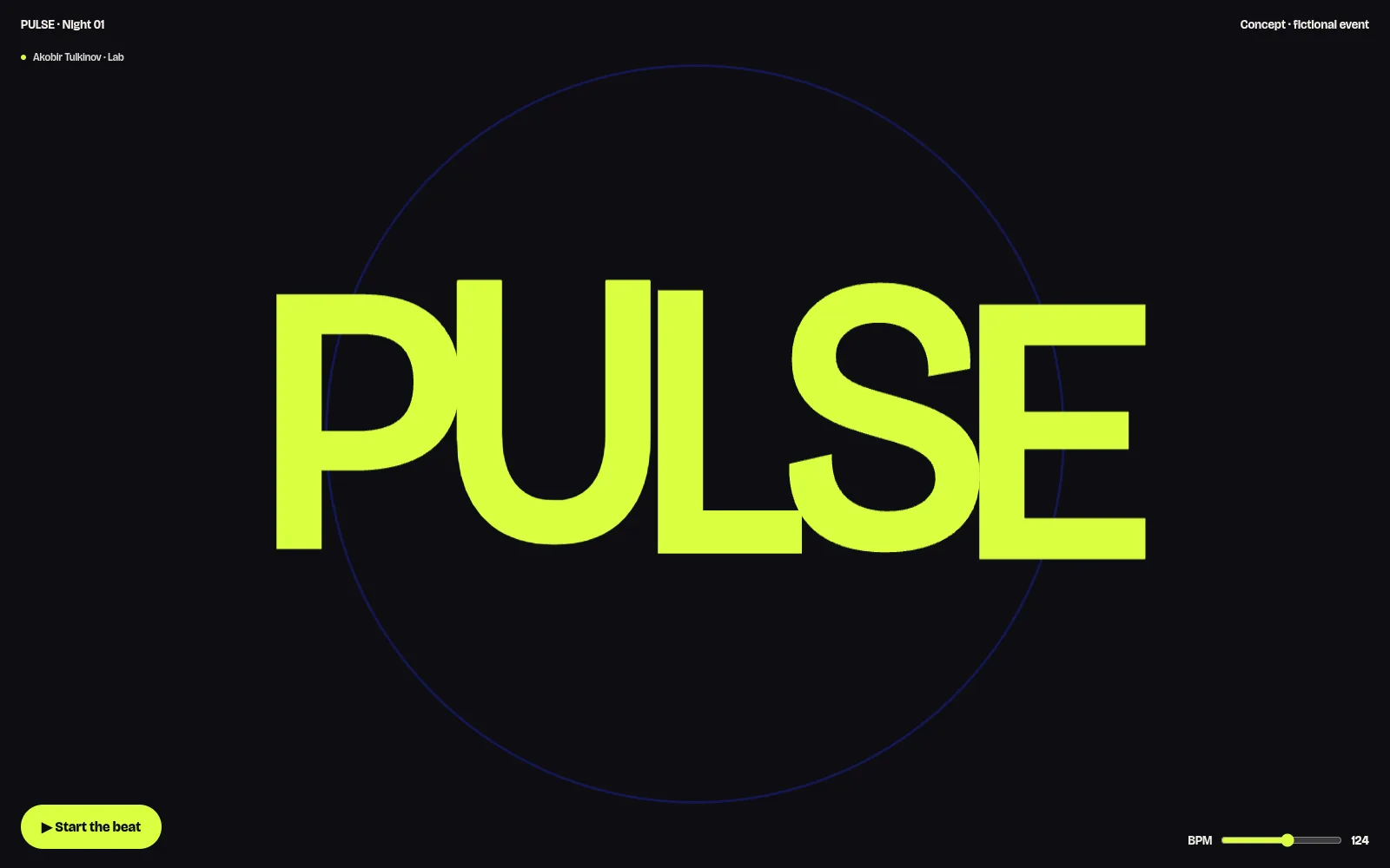 PULSE — An event site that dances to its own beat